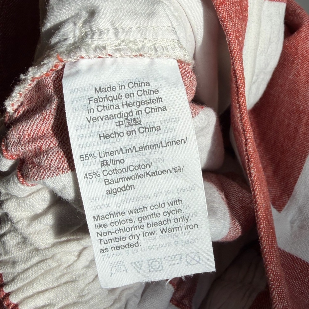 Madewell Huston Pull On Crop Pants Stripe Linen Blend XXS - Picture 8 of 10